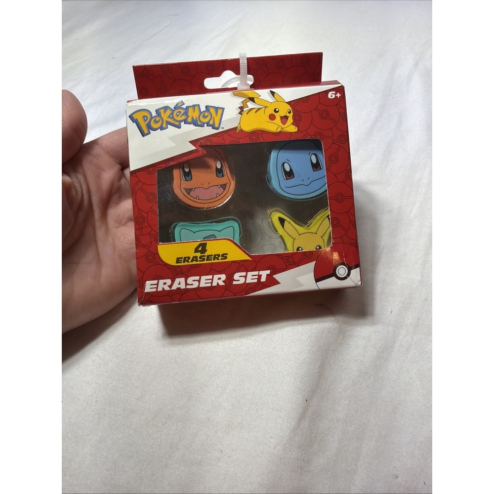 Innovative Designs Pokemon 4 Pack Eraser Set Pikachu Squirtle Charmander